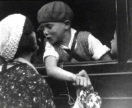 Parisian children leave for holiday camps, 1933